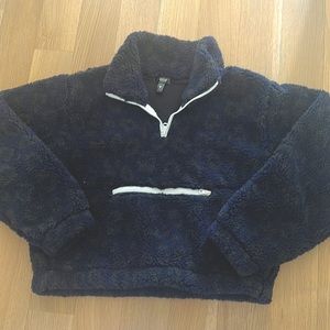 Aqua brand Sherpa fleece cropped animal print top. Like new. Worn twice.